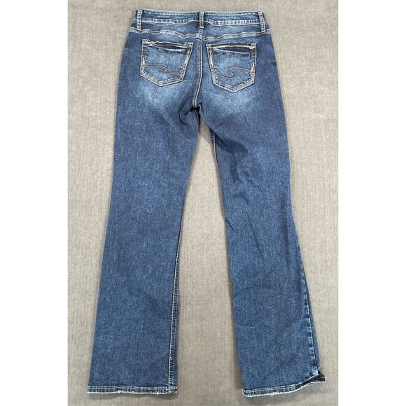 Silver Jeans Women 31x33 Blue Suki Slim Bootcut Mid Rise Stretch‎ Faded Denim - Picture 9 of 11
